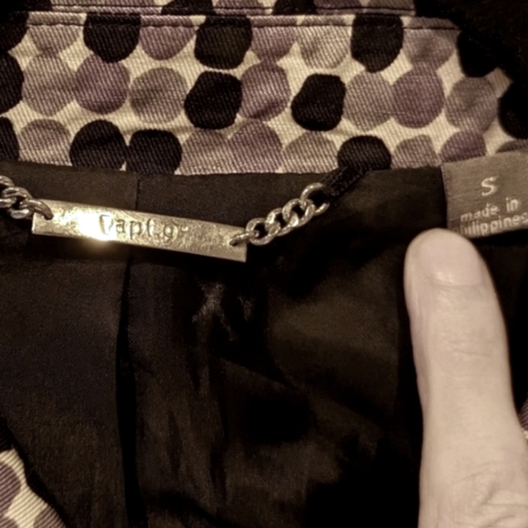 Sold • Apt. 9 1960s Mod Style Purple Polka Dot Spring Weight Lined Trench Rain - Picture 3 of 6